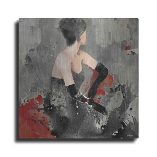 Luxe Metal Art 'Beautiful Gaze I Neutral' by Albena Hristova, Metal Wall Art