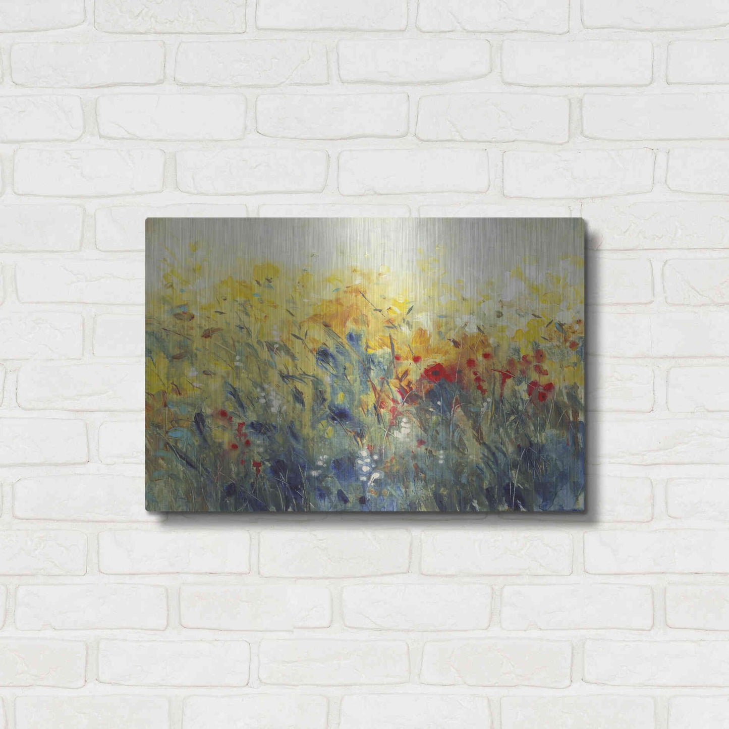 Luxe Metal Art 'Flowers Sway I' by Tim O'Toole, Metal Wall Art,24x16