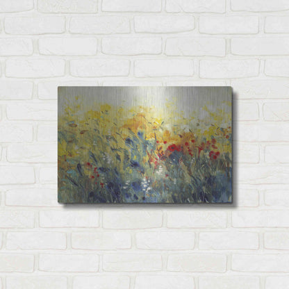 Luxe Metal Art 'Flowers Sway I' by Tim O'Toole, Metal Wall Art,24x16