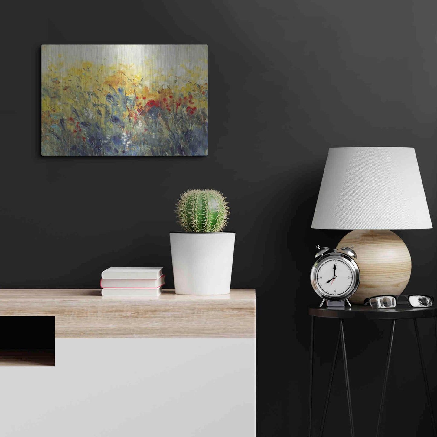 Luxe Metal Art 'Flowers Sway I' by Tim O'Toole, Metal Wall Art,24x16