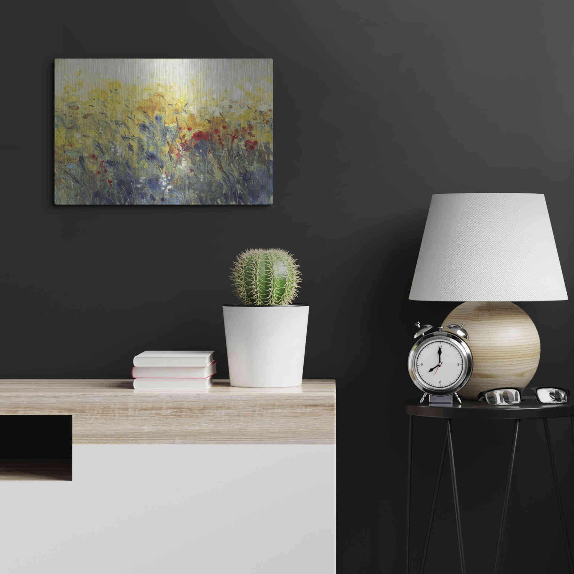 Luxe Metal Art 'Flowers Sway I' by Tim O'Toole, Metal Wall Art,24x16