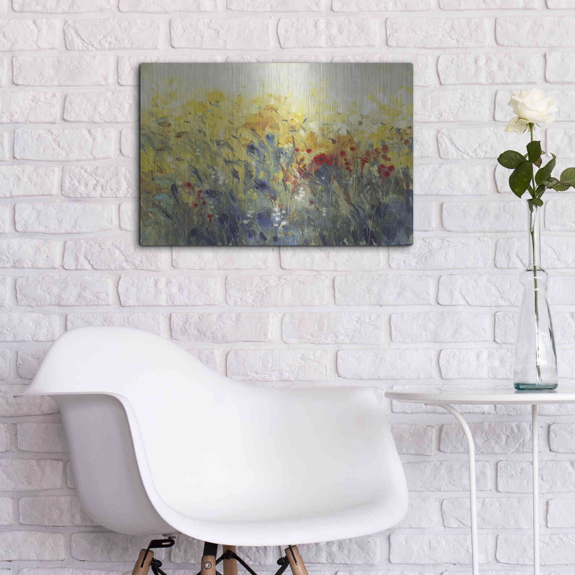 Luxe Metal Art 'Flowers Sway I' by Tim O'Toole, Metal Wall Art,24x16