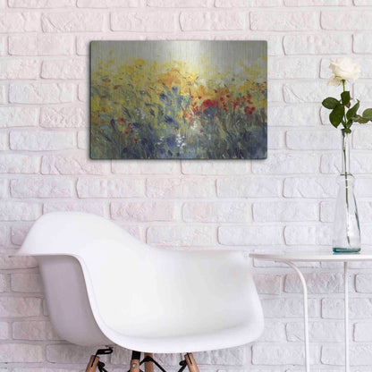 Luxe Metal Art 'Flowers Sway I' by Tim O'Toole, Metal Wall Art,24x16