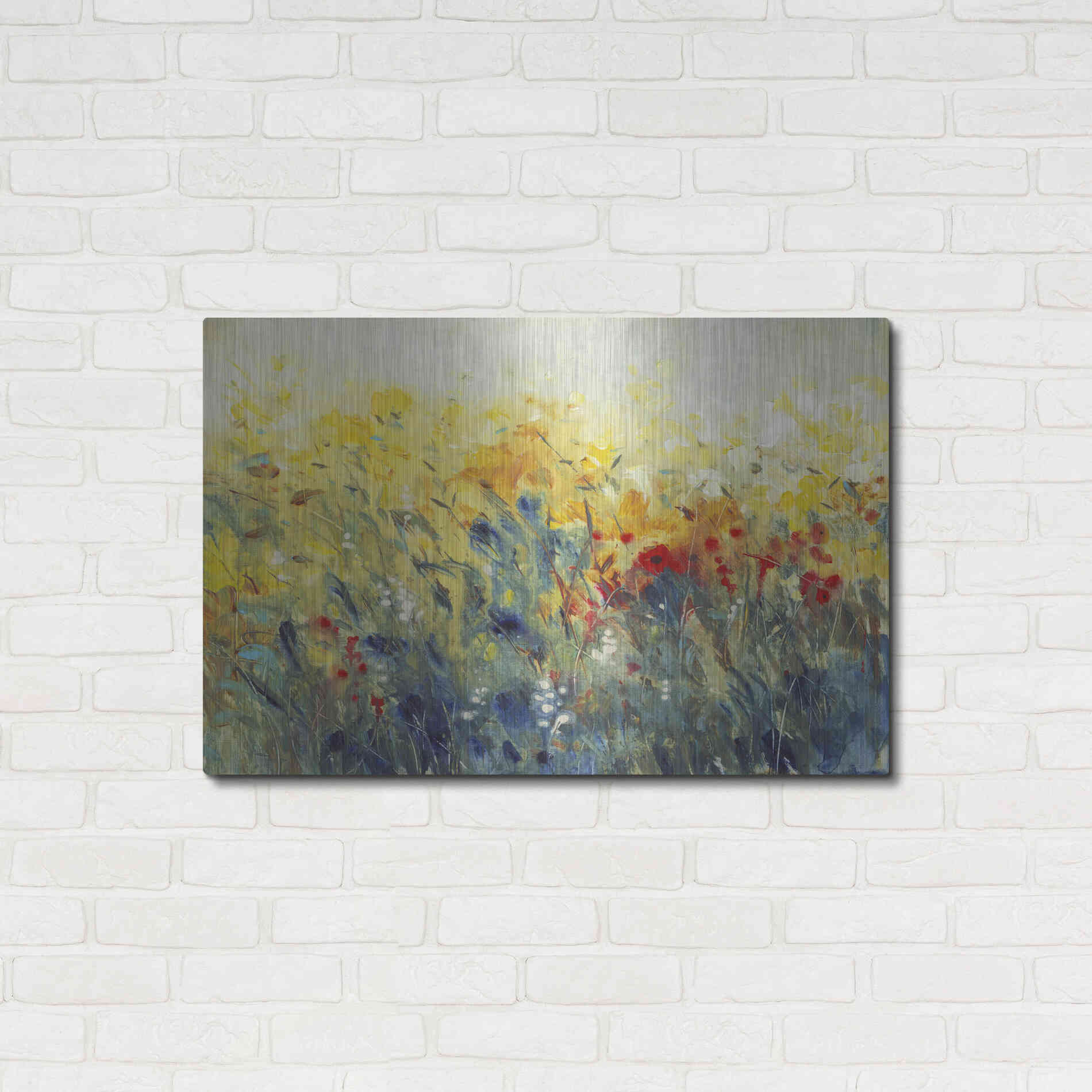 Luxe Metal Art 'Flowers Sway I' by Tim O'Toole, Metal Wall Art,36x24