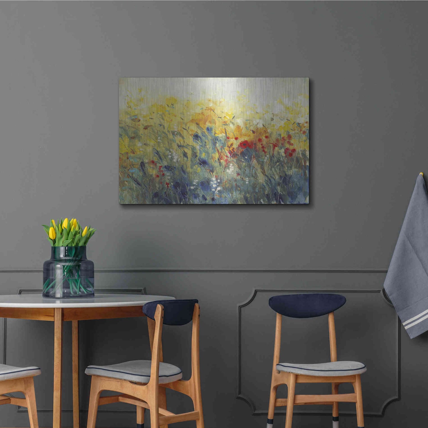 Luxe Metal Art 'Flowers Sway I' by Tim O'Toole, Metal Wall Art,36x24