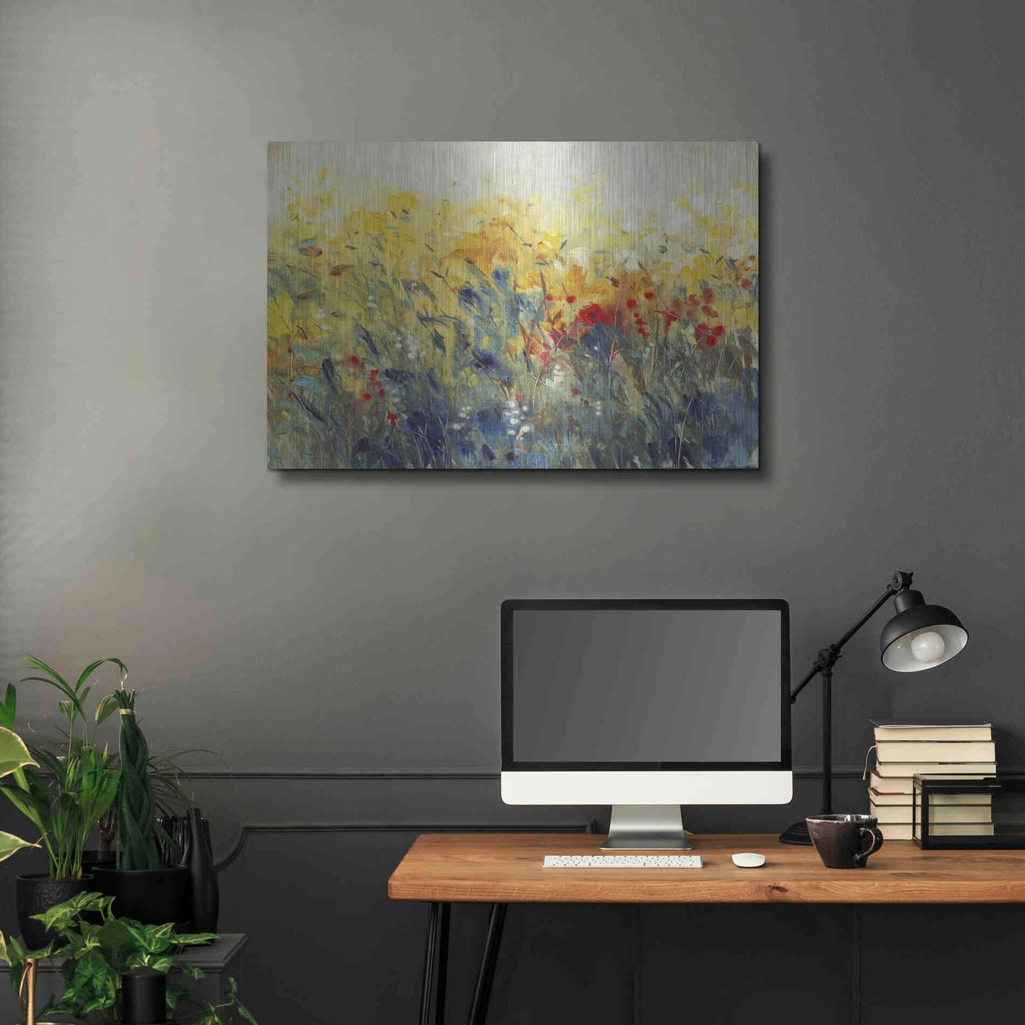 Luxe Metal Art 'Flowers Sway I' by Tim O'Toole, Metal Wall Art,36x24
