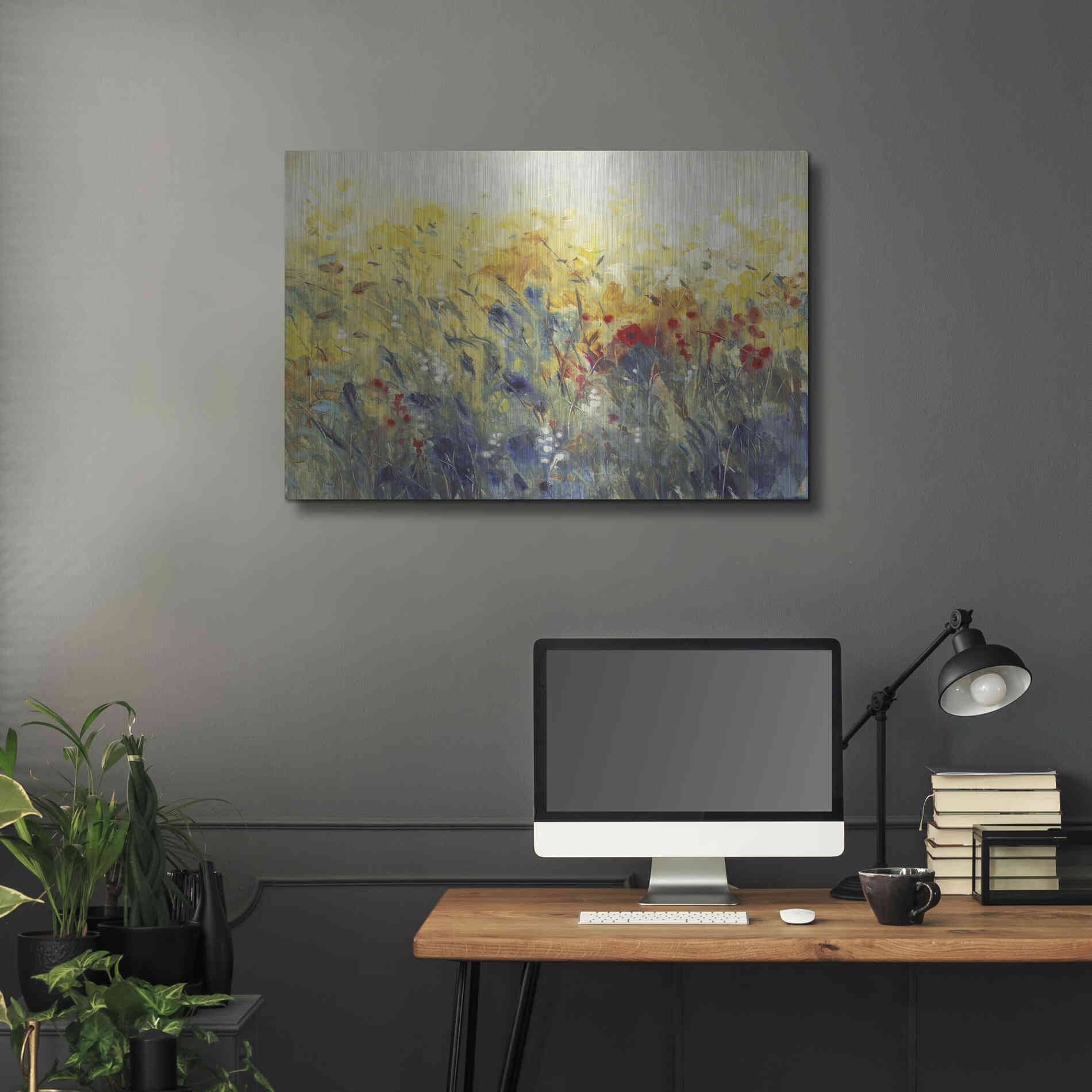 Luxe Metal Art 'Flowers Sway I' by Tim O'Toole, Metal Wall Art,36x24