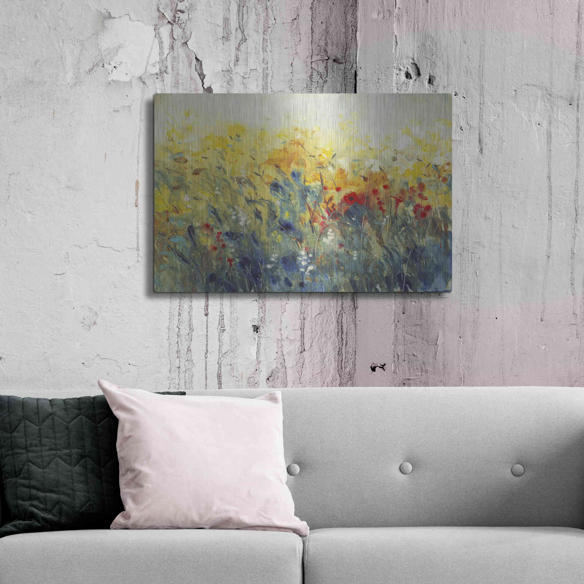 Luxe Metal Art 'Flowers Sway I' by Tim O'Toole, Metal Wall Art,36x24