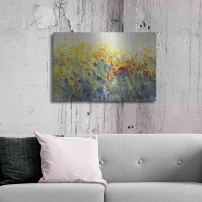 Luxe Metal Art 'Flowers Sway I' by Tim O'Toole, Metal Wall Art,36x24