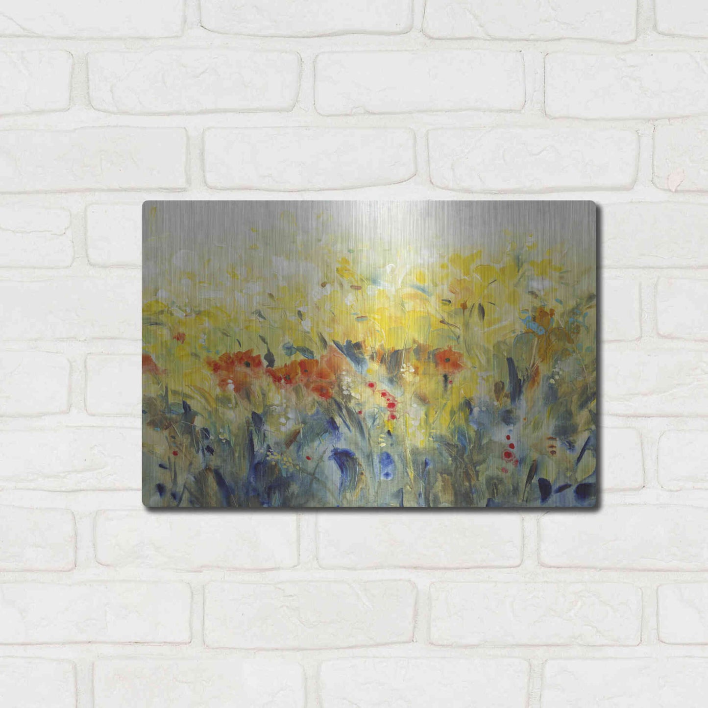 Luxe Metal Art 'Flowers Sway II' by Tim O'Toole, Metal Wall Art,16x12