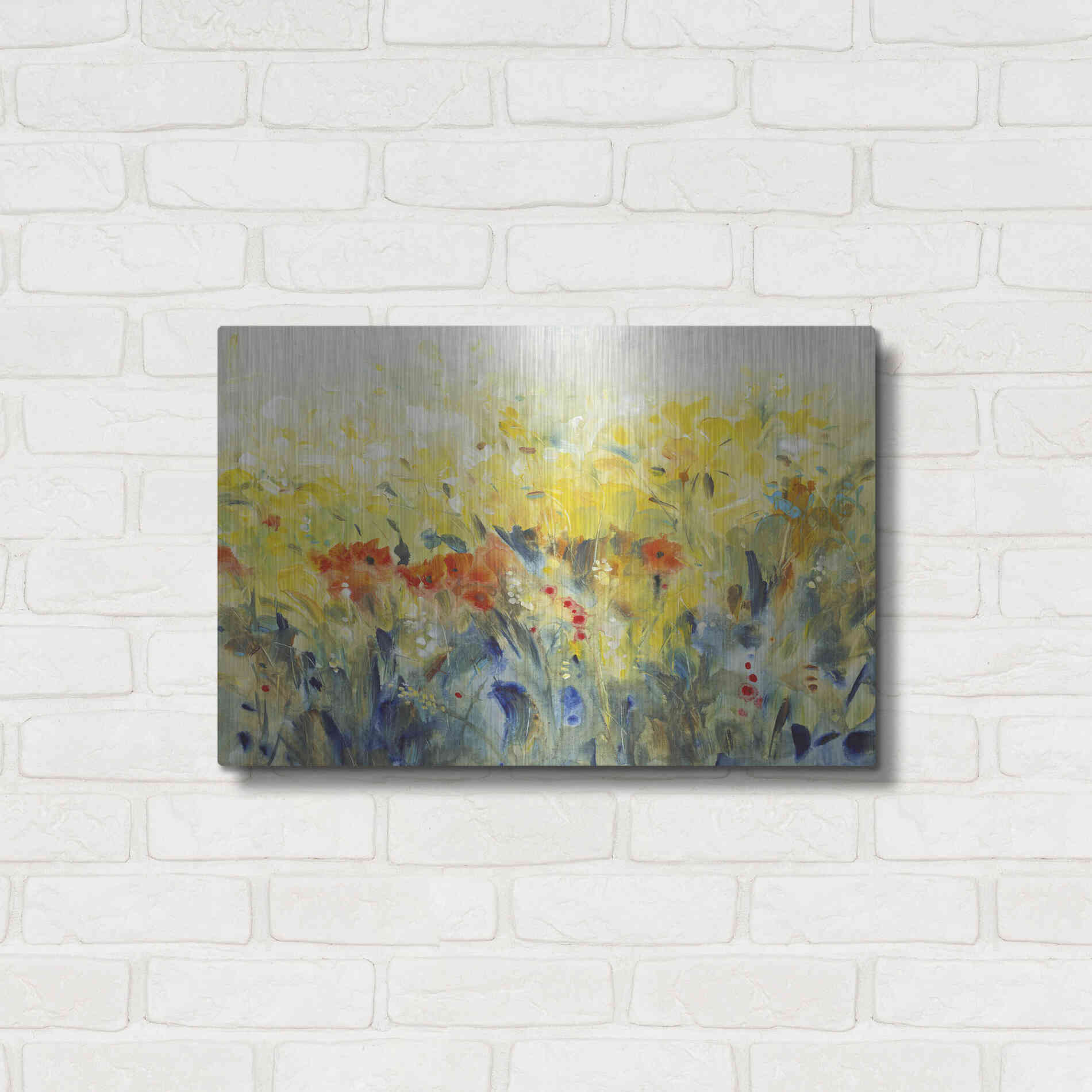 Luxe Metal Art 'Flowers Sway II' by Tim O'Toole, Metal Wall Art,24x16