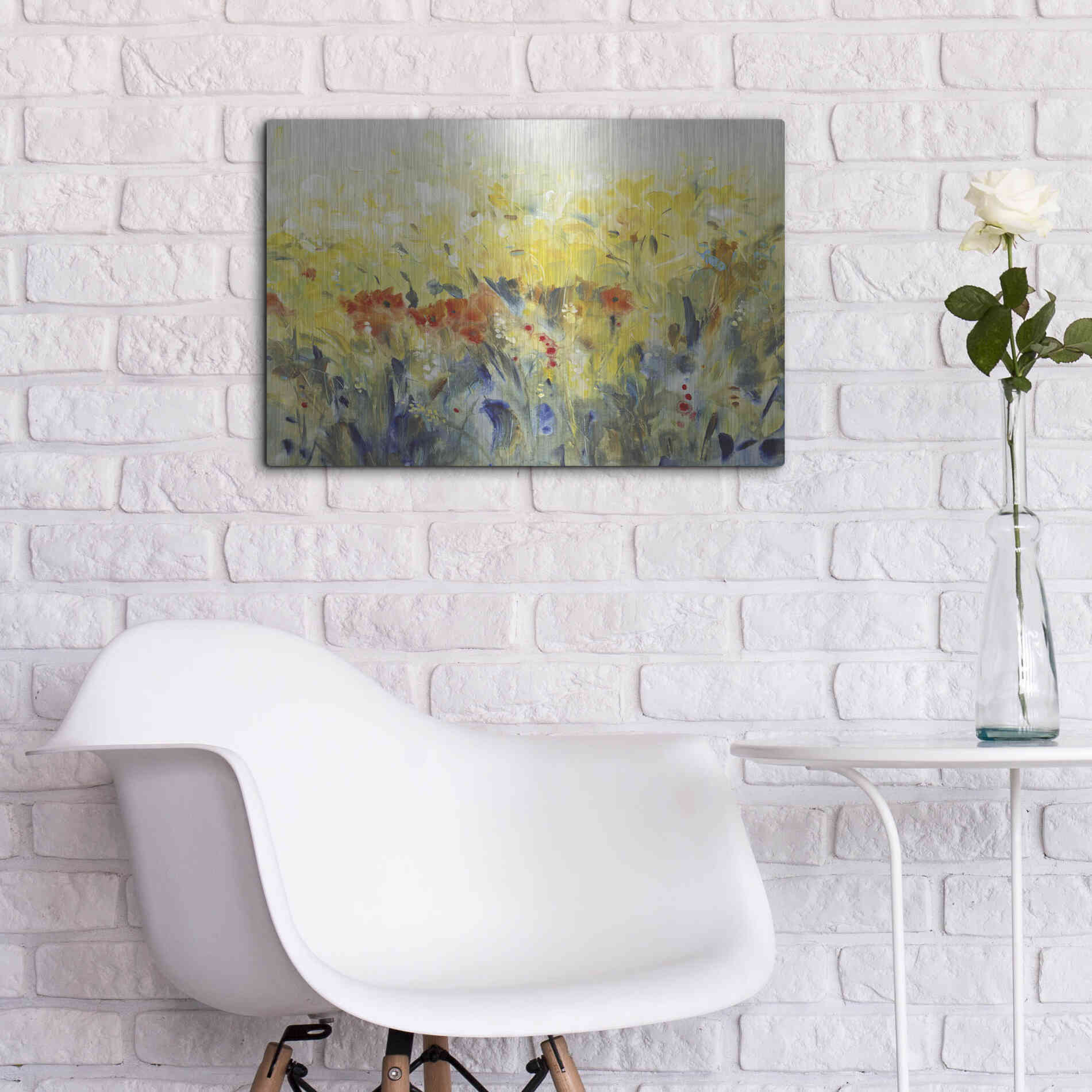 Luxe Metal Art 'Flowers Sway II' by Tim O'Toole, Metal Wall Art,24x16