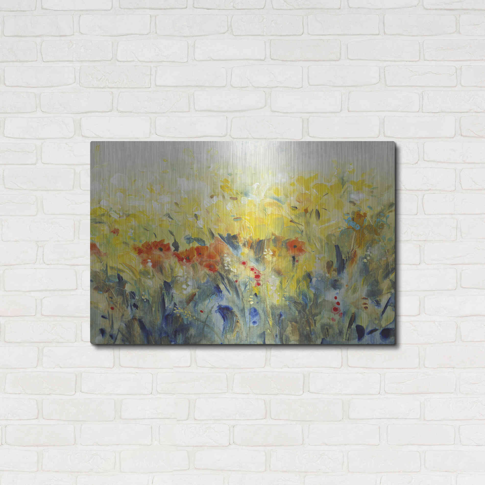 Luxe Metal Art 'Flowers Sway II' by Tim O'Toole, Metal Wall Art,36x24