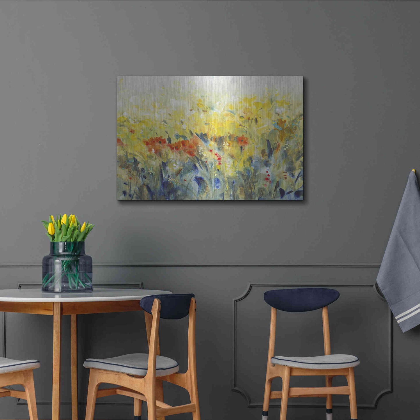 Luxe Metal Art 'Flowers Sway II' by Tim O'Toole, Metal Wall Art,36x24