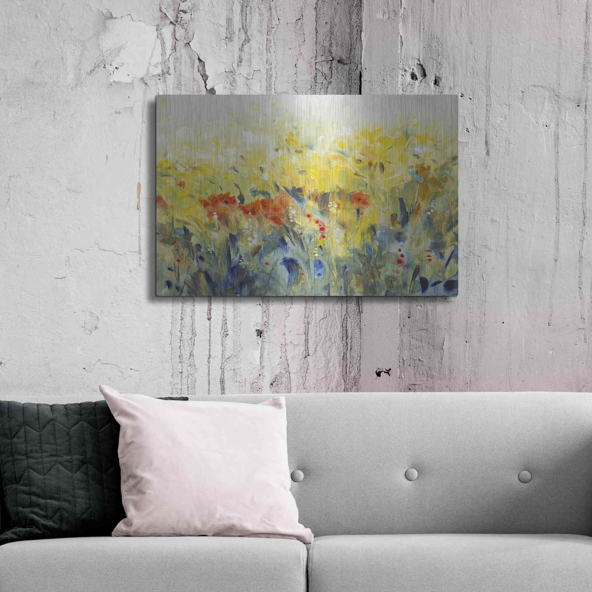Luxe Metal Art 'Flowers Sway II' by Tim O'Toole, Metal Wall Art,36x24