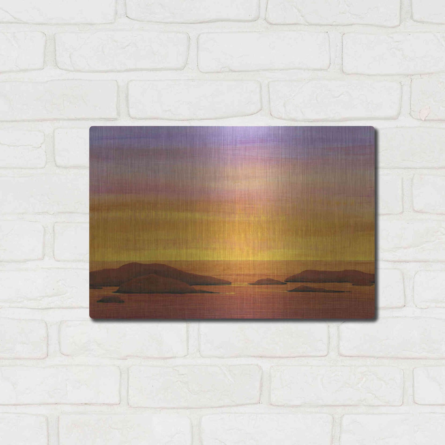 Luxe Metal Art 'Ocean Glow I' by Tim O'Toole, Metal Wall Art,16x12