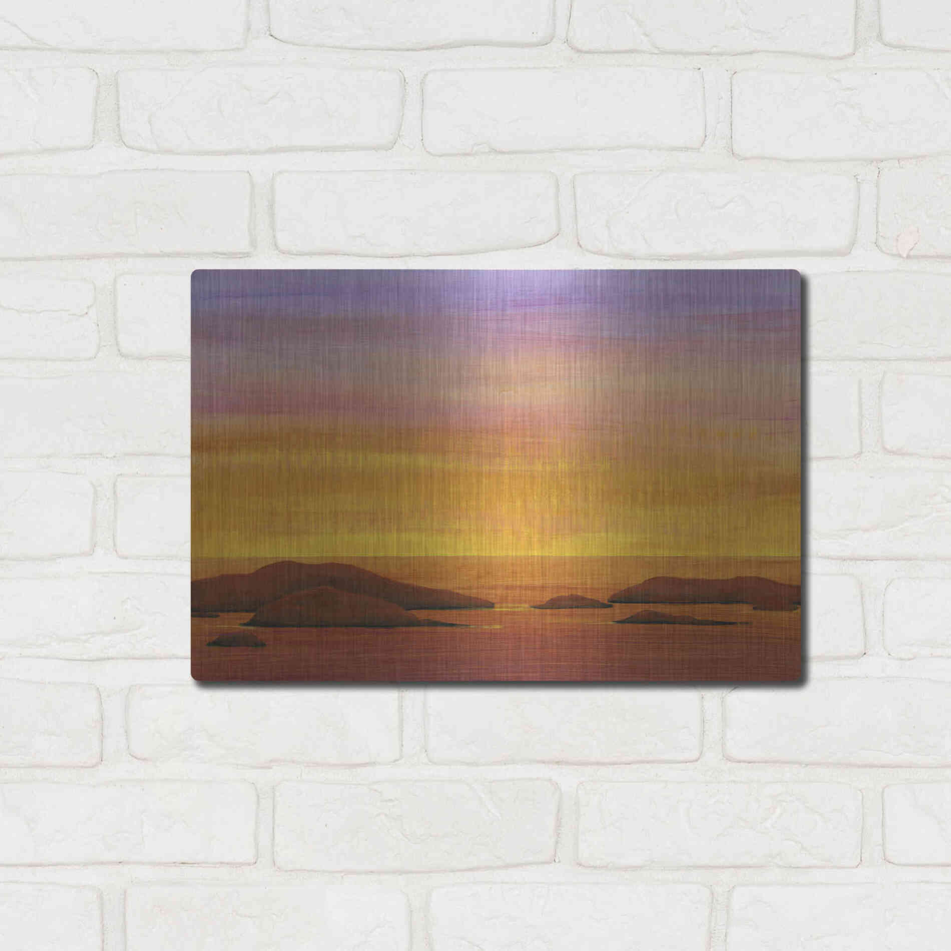 Luxe Metal Art 'Ocean Glow I' by Tim O'Toole, Metal Wall Art,16x12