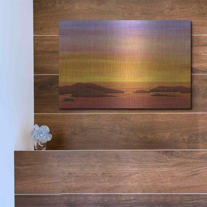 Luxe Metal Art 'Ocean Glow I' by Tim O'Toole, Metal Wall Art,16x12