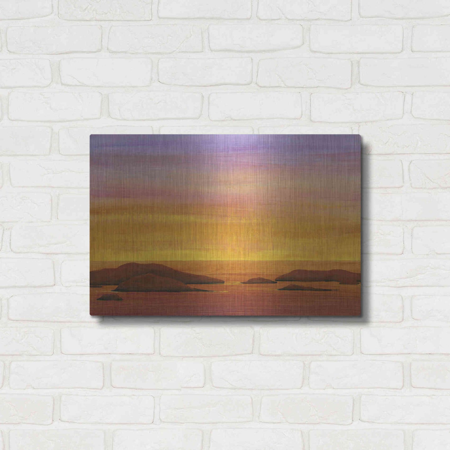 Luxe Metal Art 'Ocean Glow I' by Tim O'Toole, Metal Wall Art,24x16