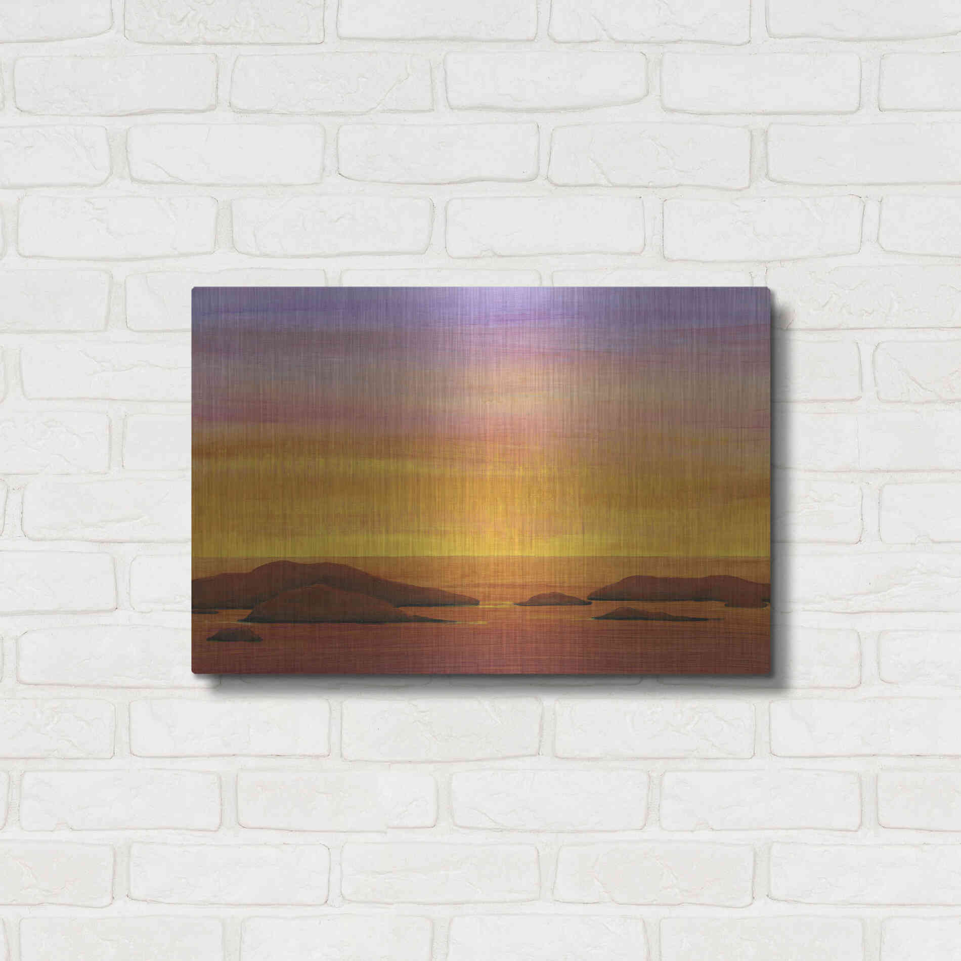 Luxe Metal Art 'Ocean Glow I' by Tim O'Toole, Metal Wall Art,24x16