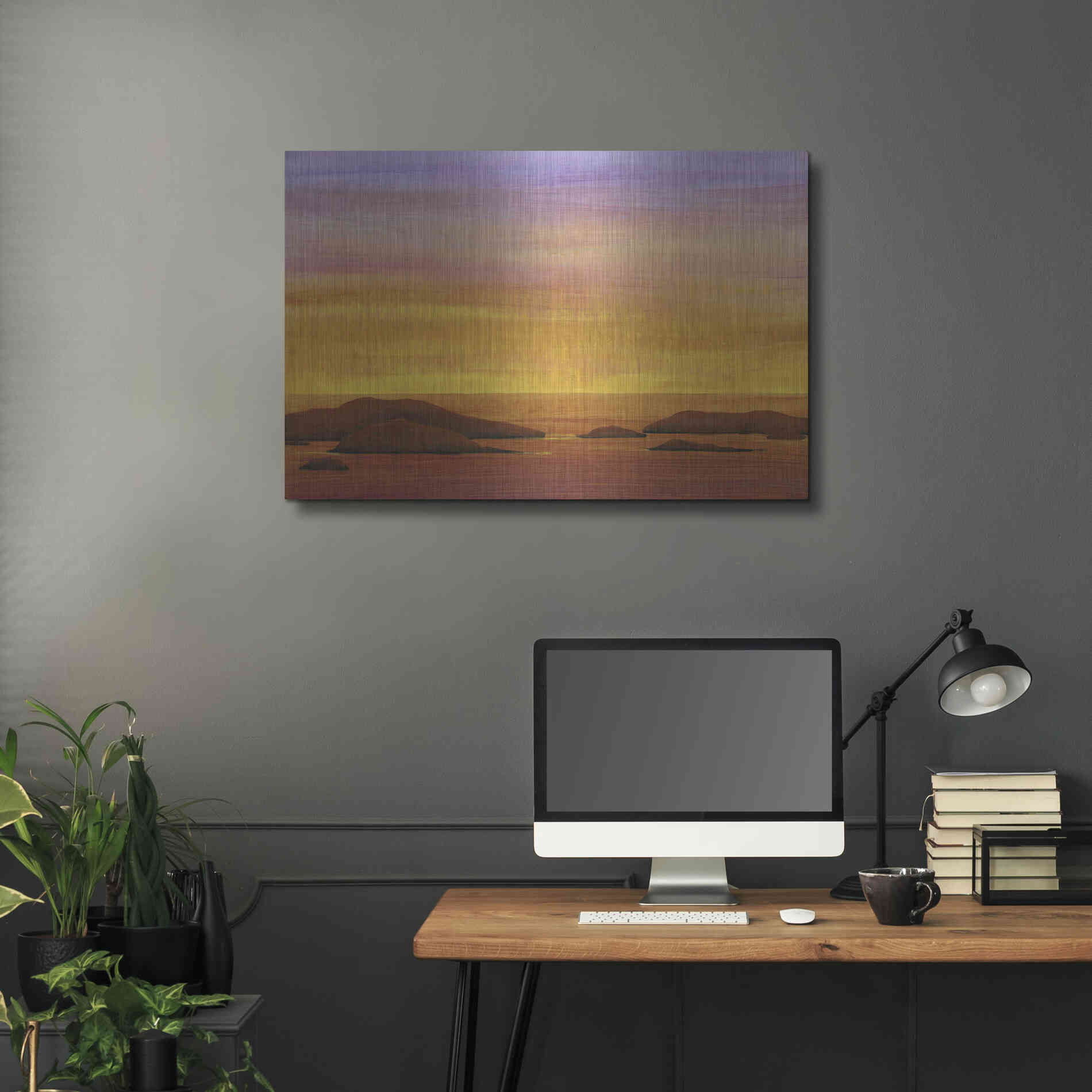 Luxe Metal Art 'Ocean Glow I' by Tim O'Toole, Metal Wall Art,36x24
