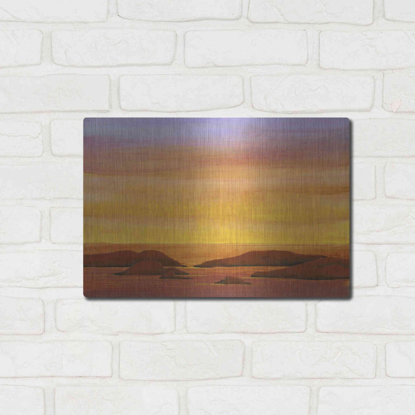 Luxe Metal Art 'Ocean Glow II' by Tim O'Toole, Metal Wall Art,16x12