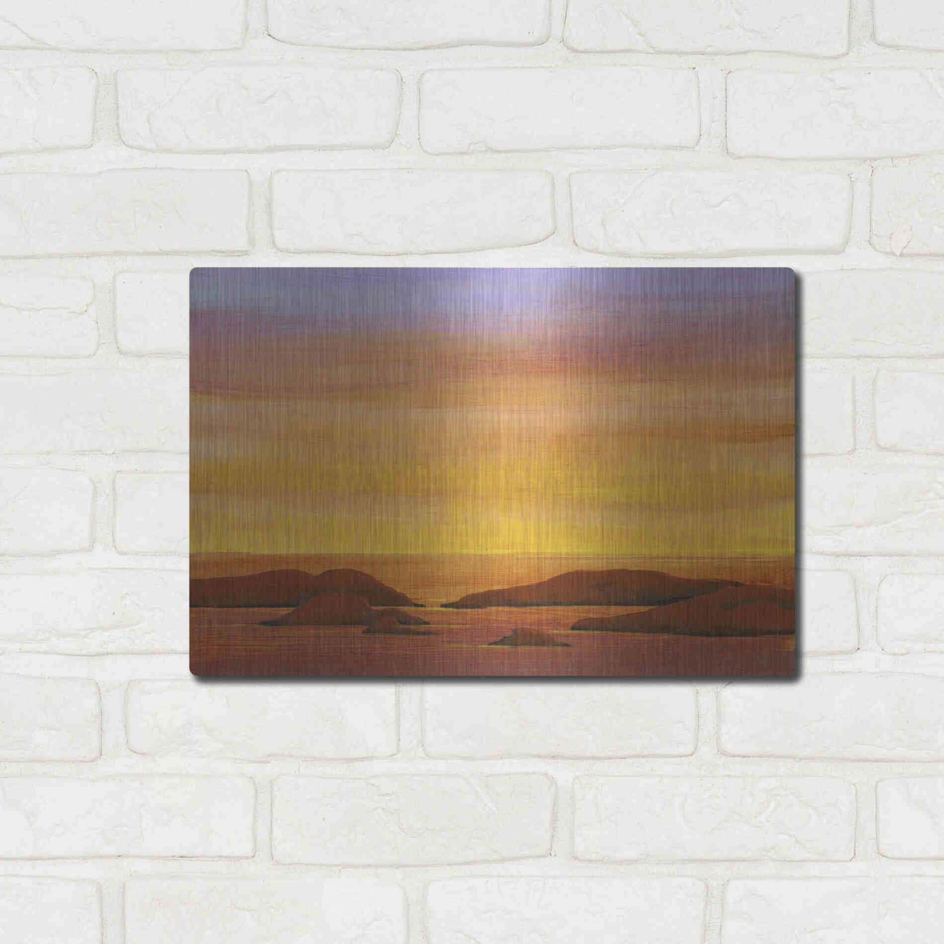 Luxe Metal Art 'Ocean Glow II' by Tim O'Toole, Metal Wall Art,16x12