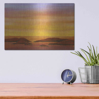Luxe Metal Art 'Ocean Glow II' by Tim O'Toole, Metal Wall Art,16x12