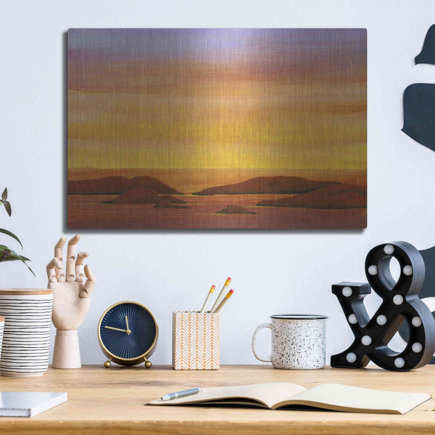 Luxe Metal Art 'Ocean Glow II' by Tim O'Toole, Metal Wall Art,16x12