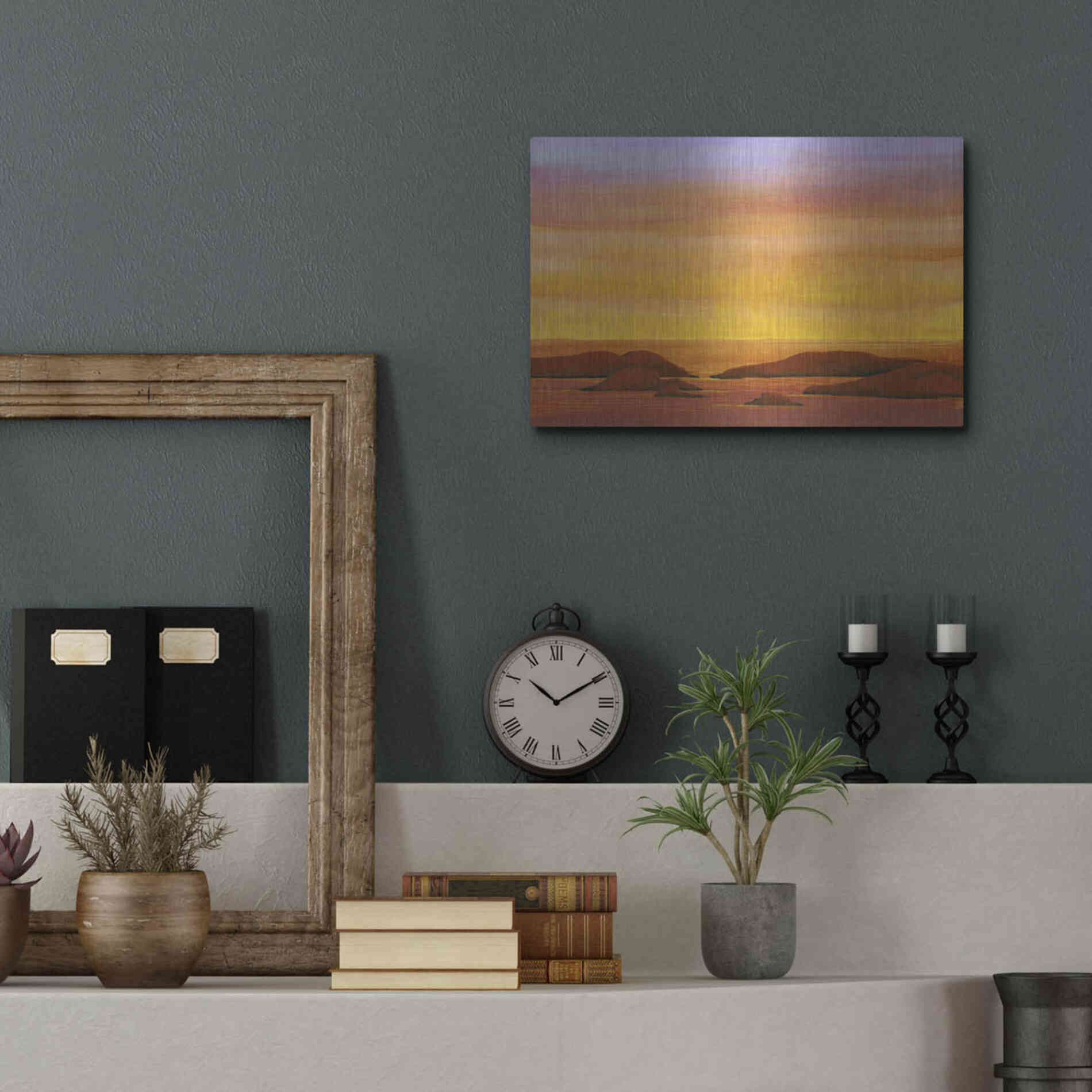 Luxe Metal Art 'Ocean Glow II' by Tim O'Toole, Metal Wall Art,16x12