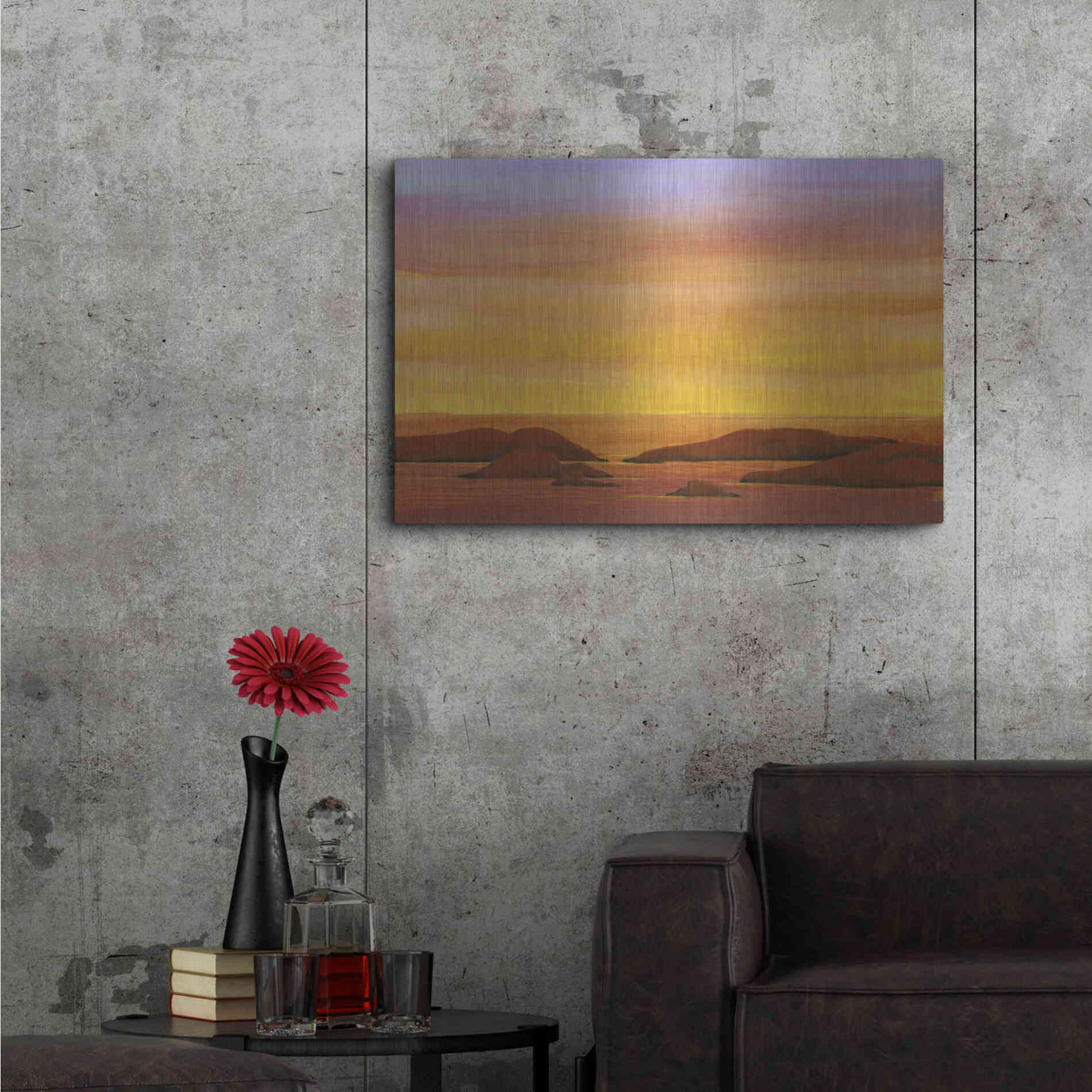 Luxe Metal Art 'Ocean Glow II' by Tim O'Toole, Metal Wall Art,36x24