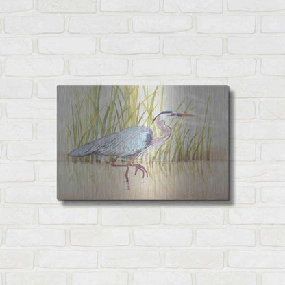 Luxe Metal Art 'Heron & Reeds I' by Tim O'Toole, Metal Wall Art,24x16