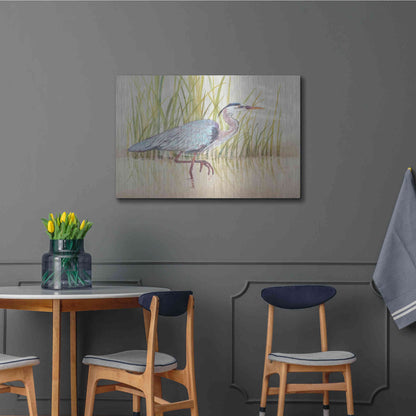 Luxe Metal Art 'Heron & Reeds I' by Tim O'Toole, Metal Wall Art,36x24