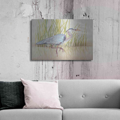 Luxe Metal Art 'Heron & Reeds I' by Tim O'Toole, Metal Wall Art,36x24