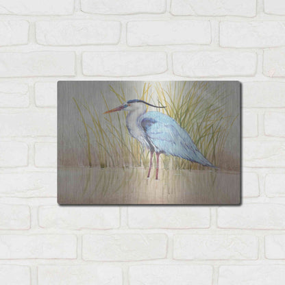 Luxe Metal Art 'Heron & Reeds II' by Tim O'Toole, Metal Wall Art,16x12