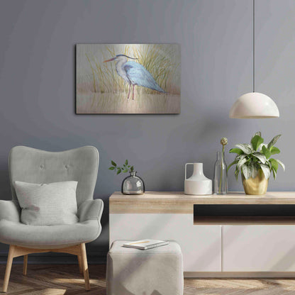 Luxe Metal Art 'Heron & Reeds II' by Tim O'Toole, Metal Wall Art,24x16
