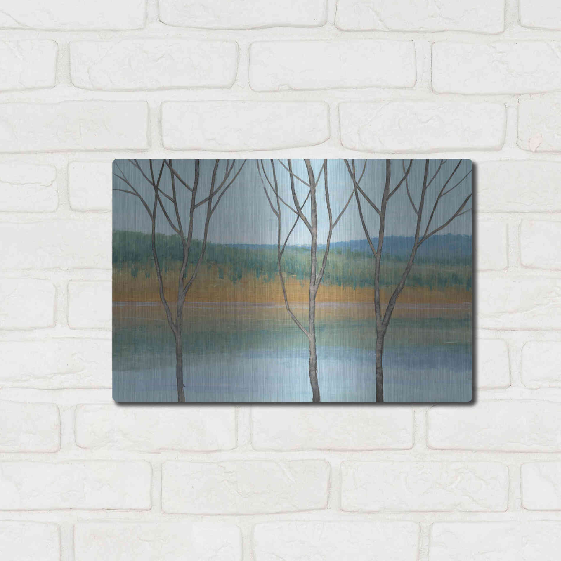 Luxe Metal Art 'Between Water III' by Tim O'Toole, Metal Wall Art,16x12