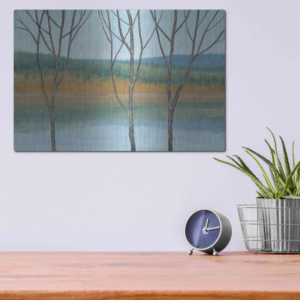 Luxe Metal Art 'Between Water III' by Tim O'Toole, Metal Wall Art,16x12