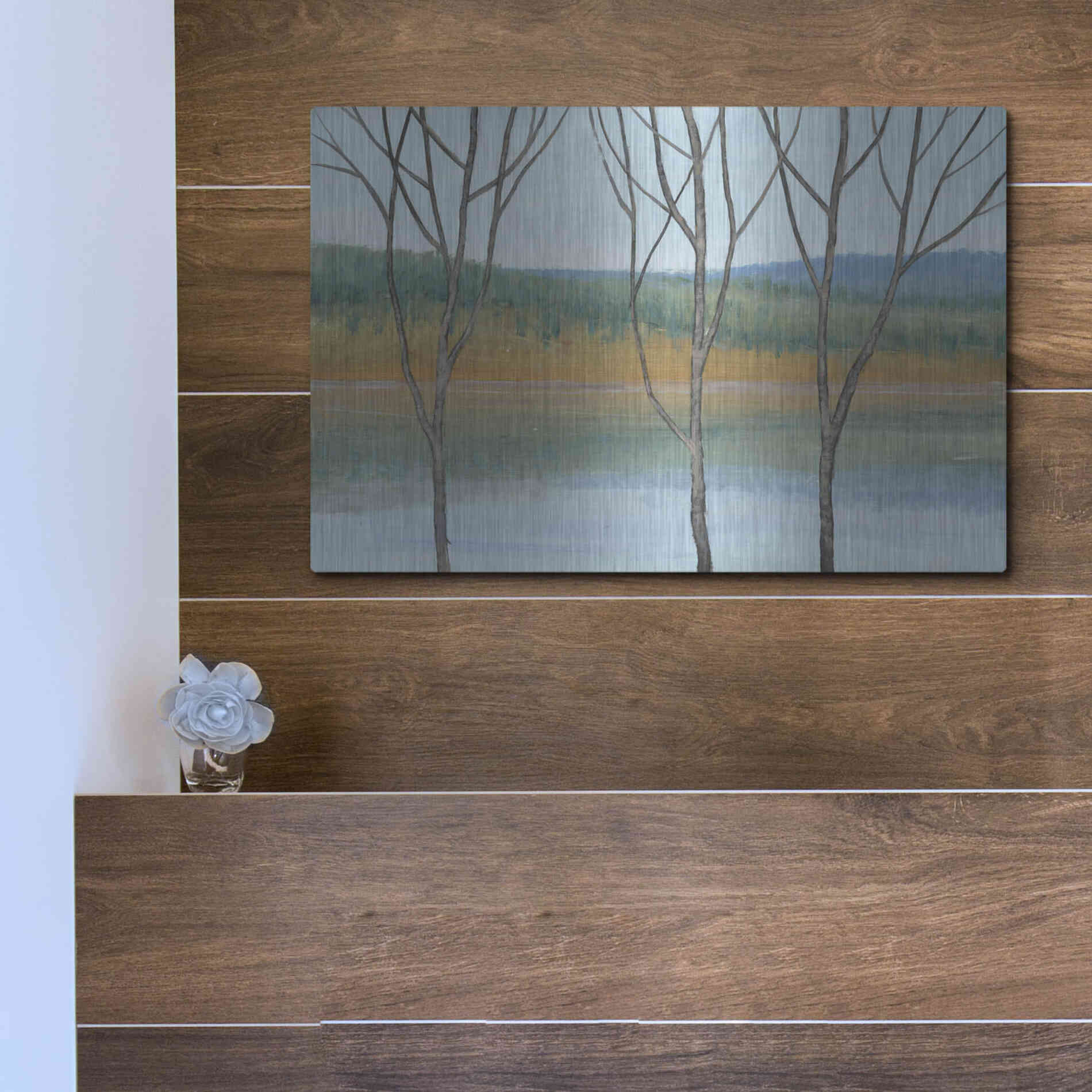 Luxe Metal Art 'Between Water III' by Tim O'Toole, Metal Wall Art,16x12