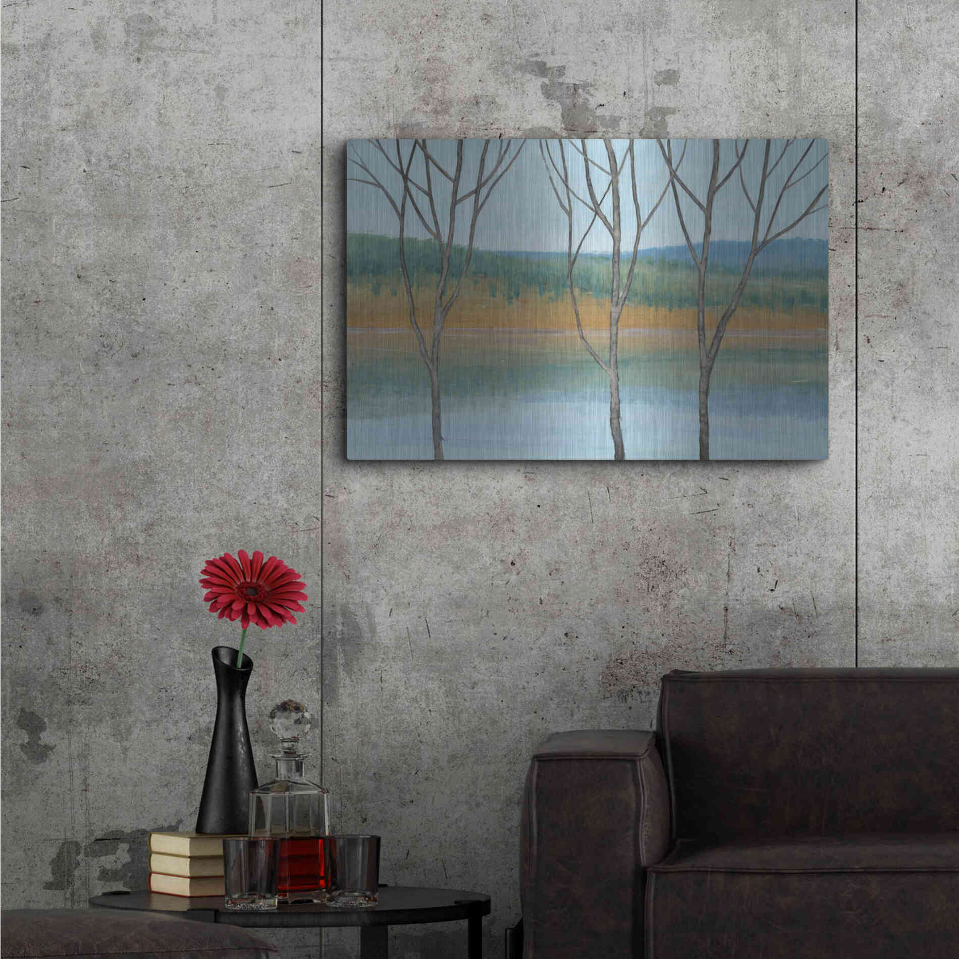Luxe Metal Art 'Between Water III' by Tim O'Toole, Metal Wall Art,36x24