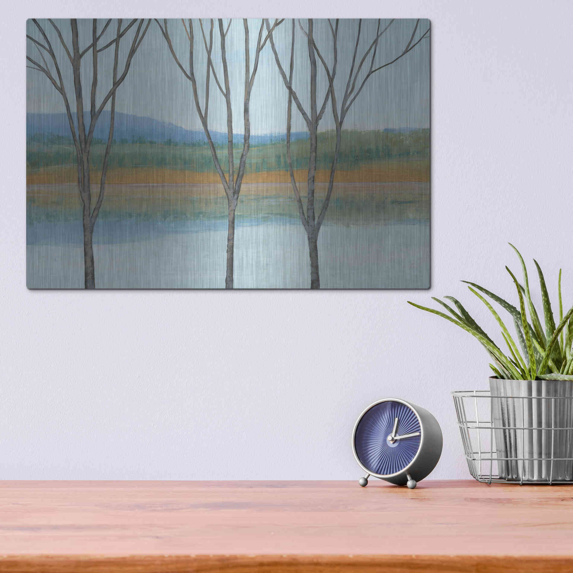 Luxe Metal Art 'Between Water IV' by Tim O'Toole, Metal Wall Art,16x12