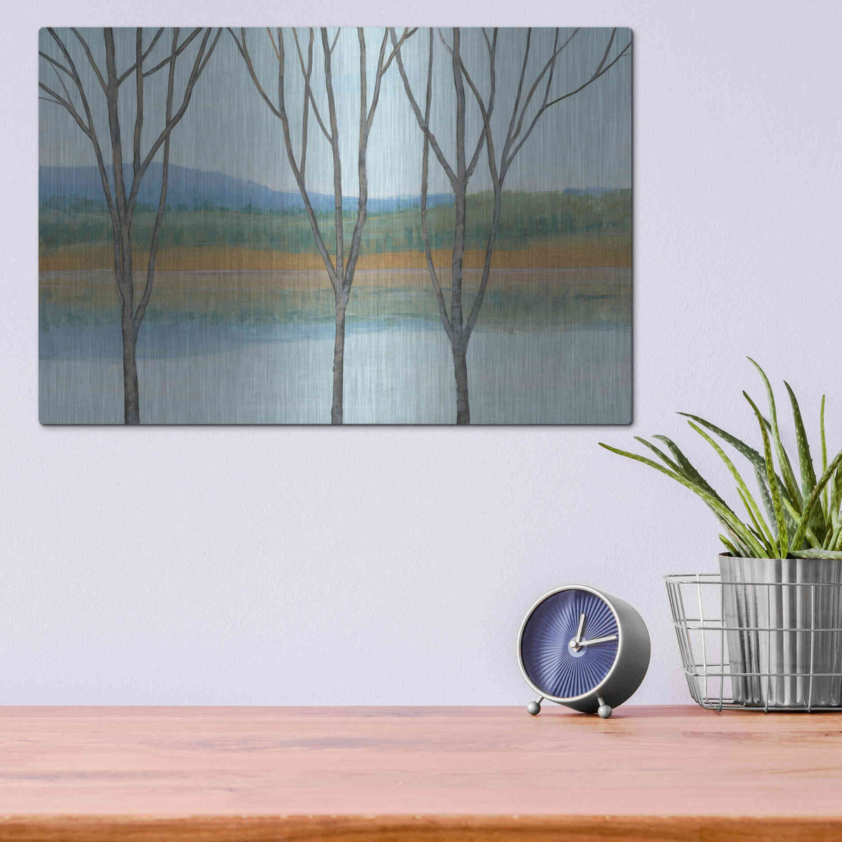 Luxe Metal Art 'Between Water IV' by Tim O'Toole, Metal Wall Art,16x12