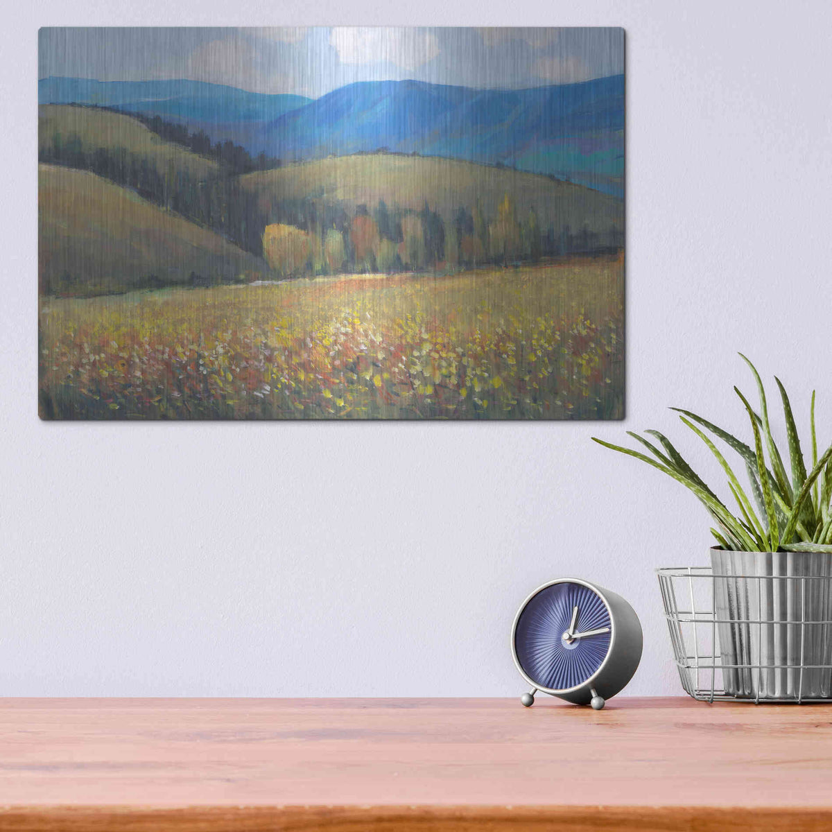 Luxe Metal Art 'Mountain Pass I' by Tim O'Toole, Metal Wall Art,16x12