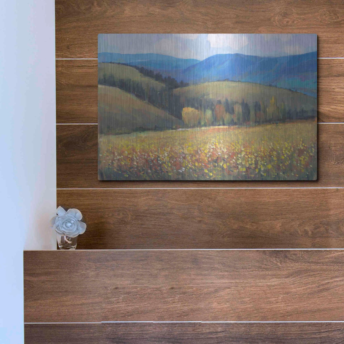 Luxe Metal Art 'Mountain Pass I' by Tim O'Toole, Metal Wall Art,16x12