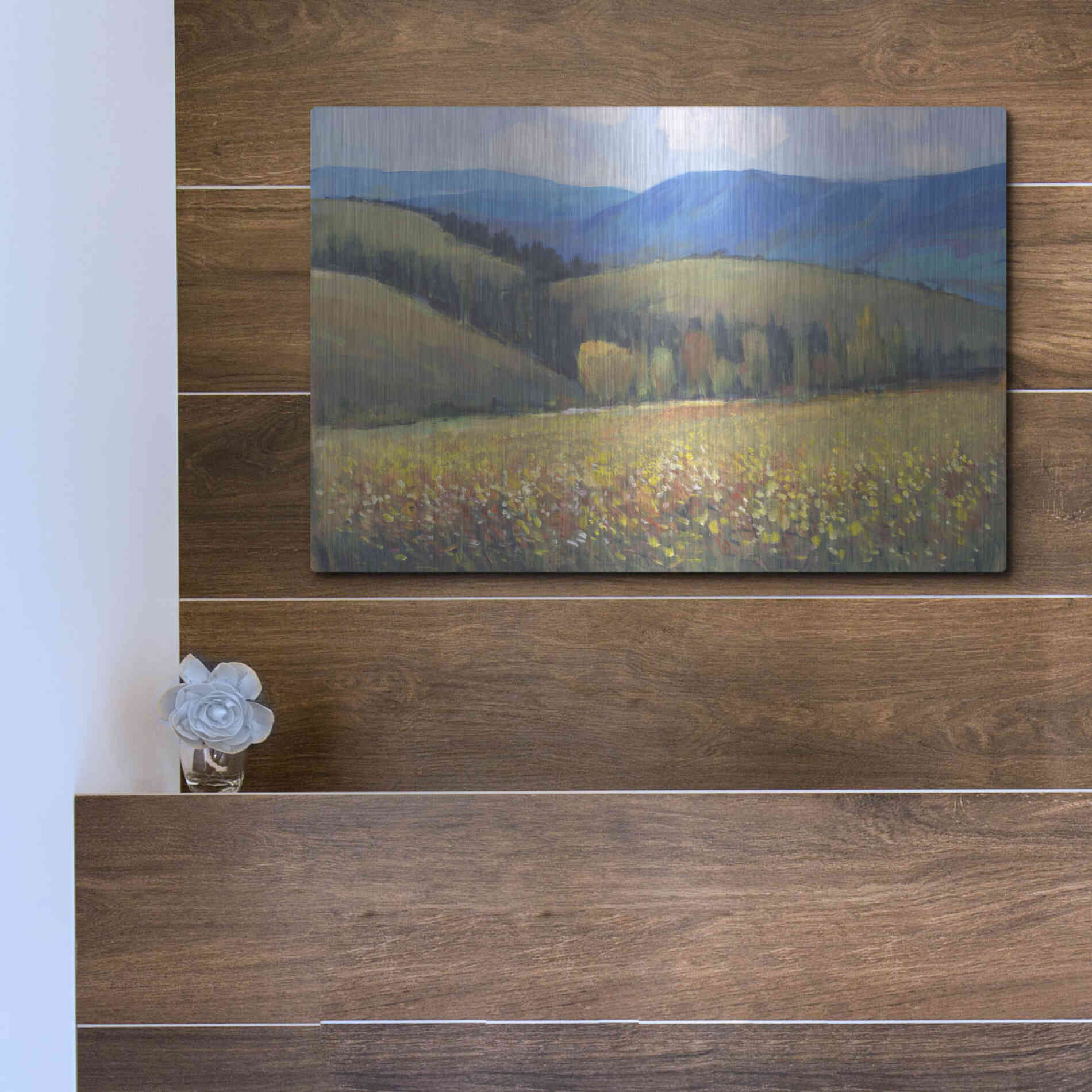 Luxe Metal Art 'Mountain Pass I' by Tim O'Toole, Metal Wall Art,16x12