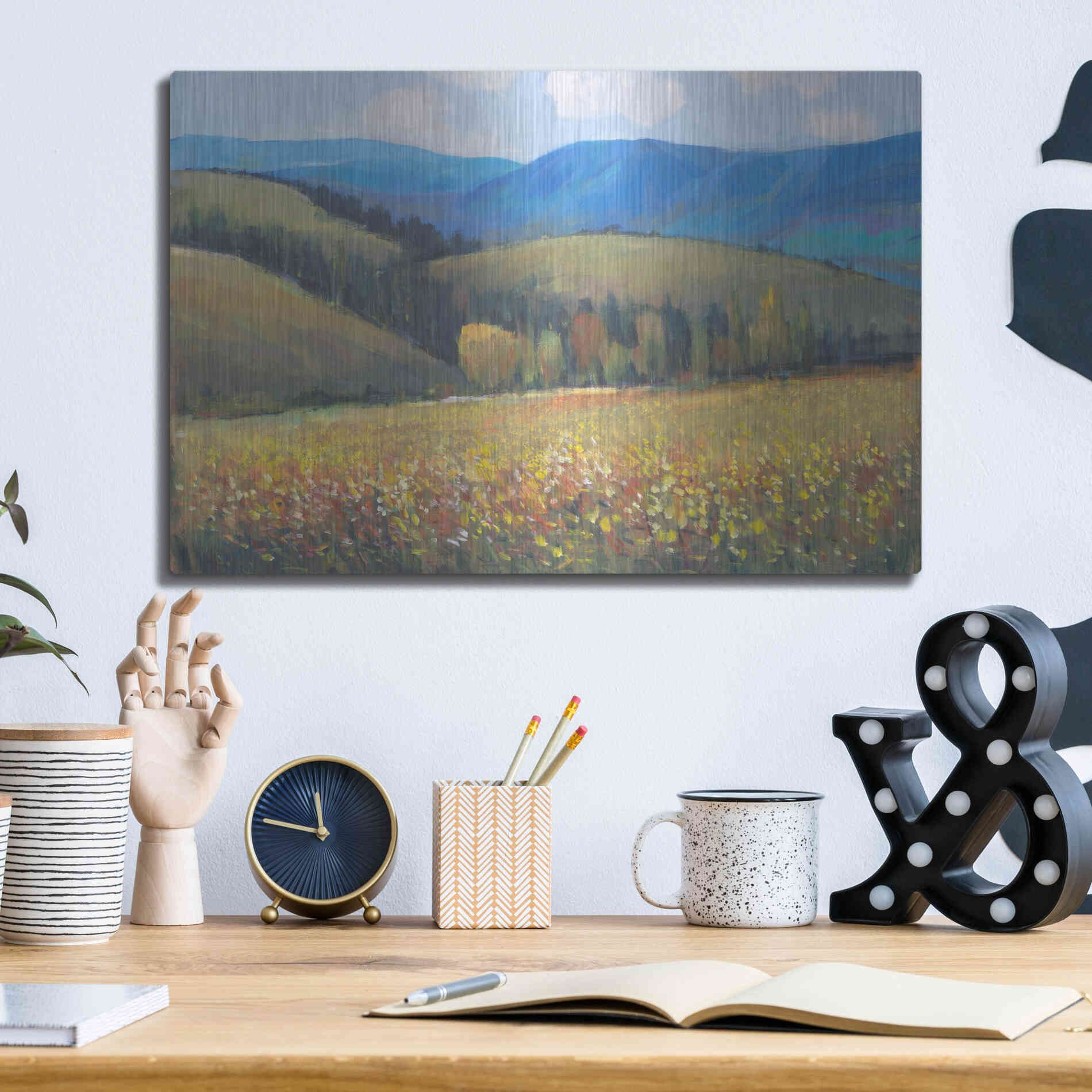 Luxe Metal Art 'Mountain Pass I' by Tim O'Toole, Metal Wall Art,16x12