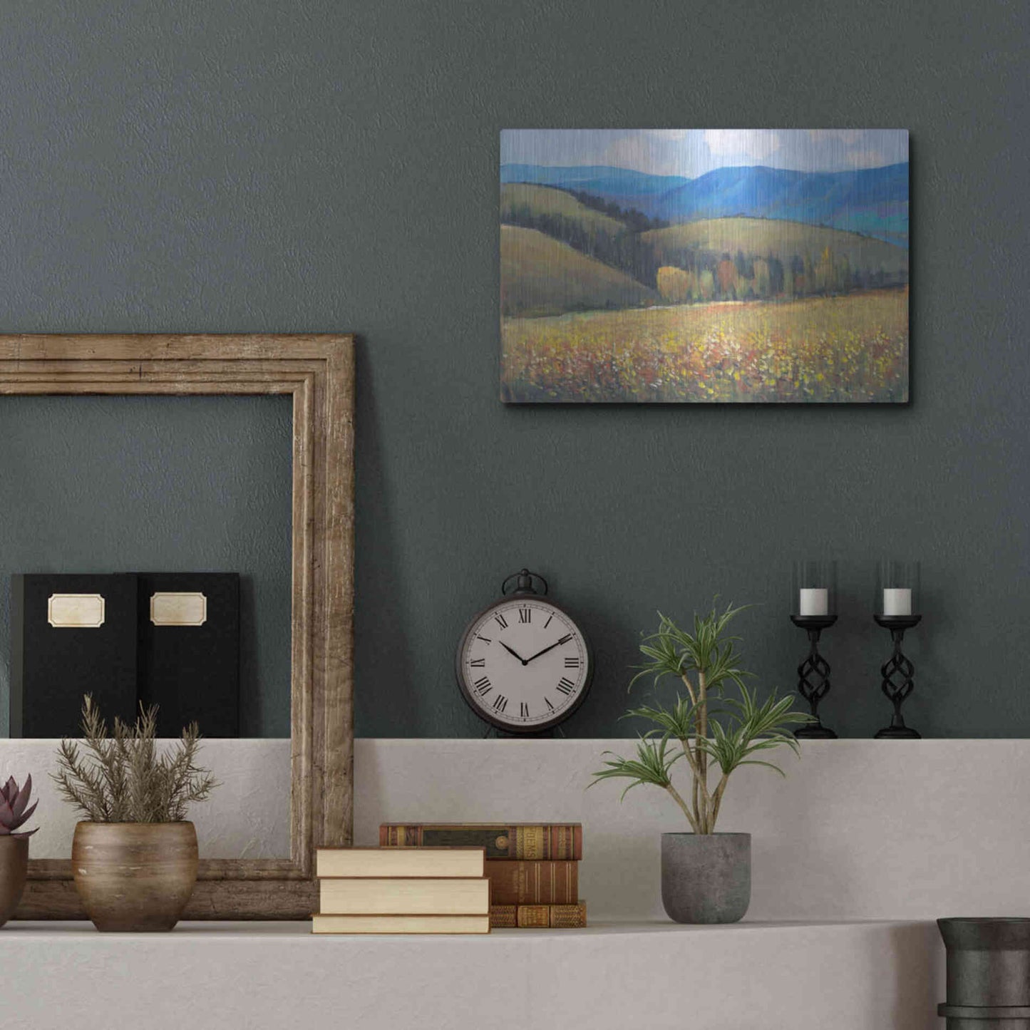 Luxe Metal Art 'Mountain Pass I' by Tim O'Toole, Metal Wall Art,16x12