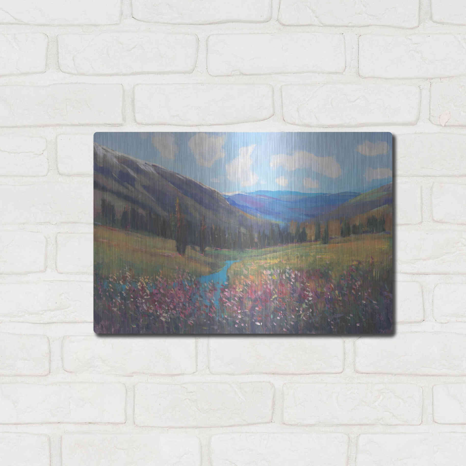 Luxe Metal Art 'Mountain Pass II' by Tim O'Toole, Metal Wall Art,16x12