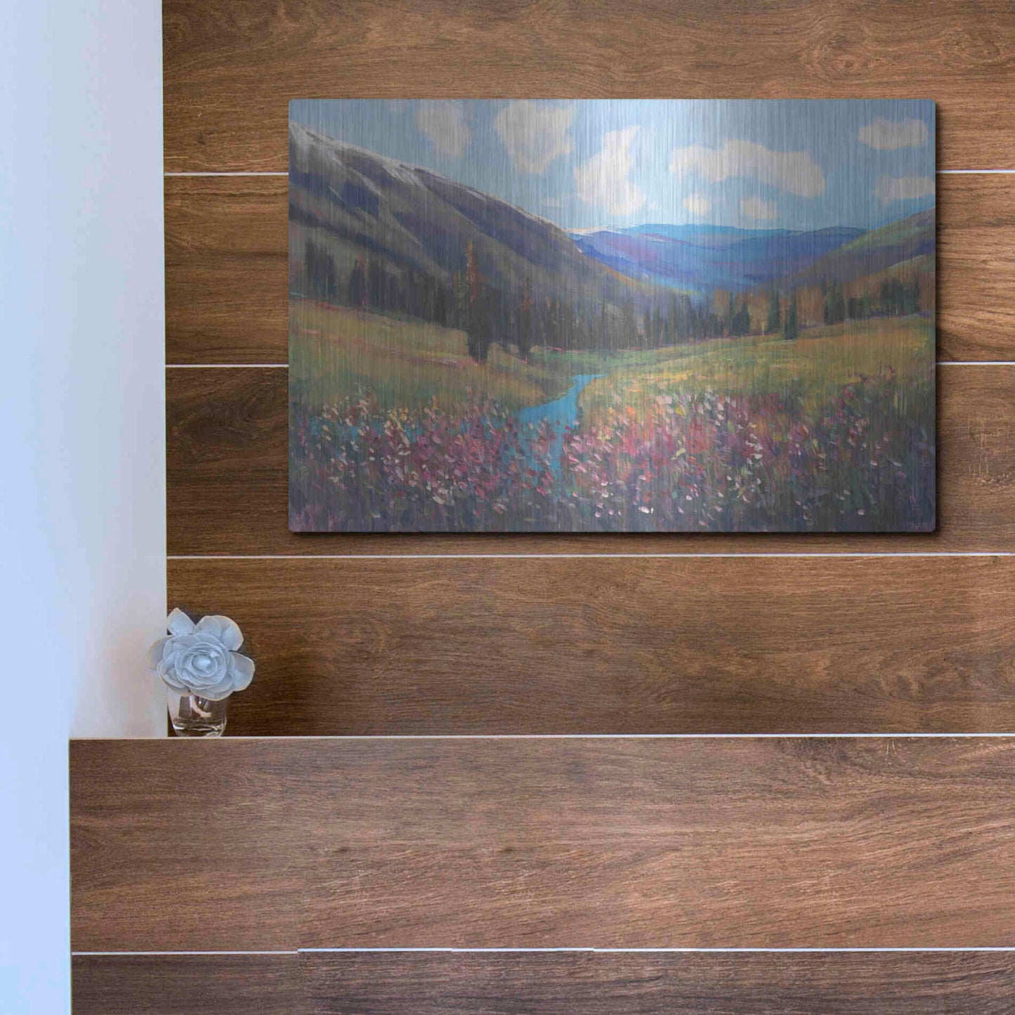 Luxe Metal Art 'Mountain Pass II' by Tim O'Toole, Metal Wall Art,16x12