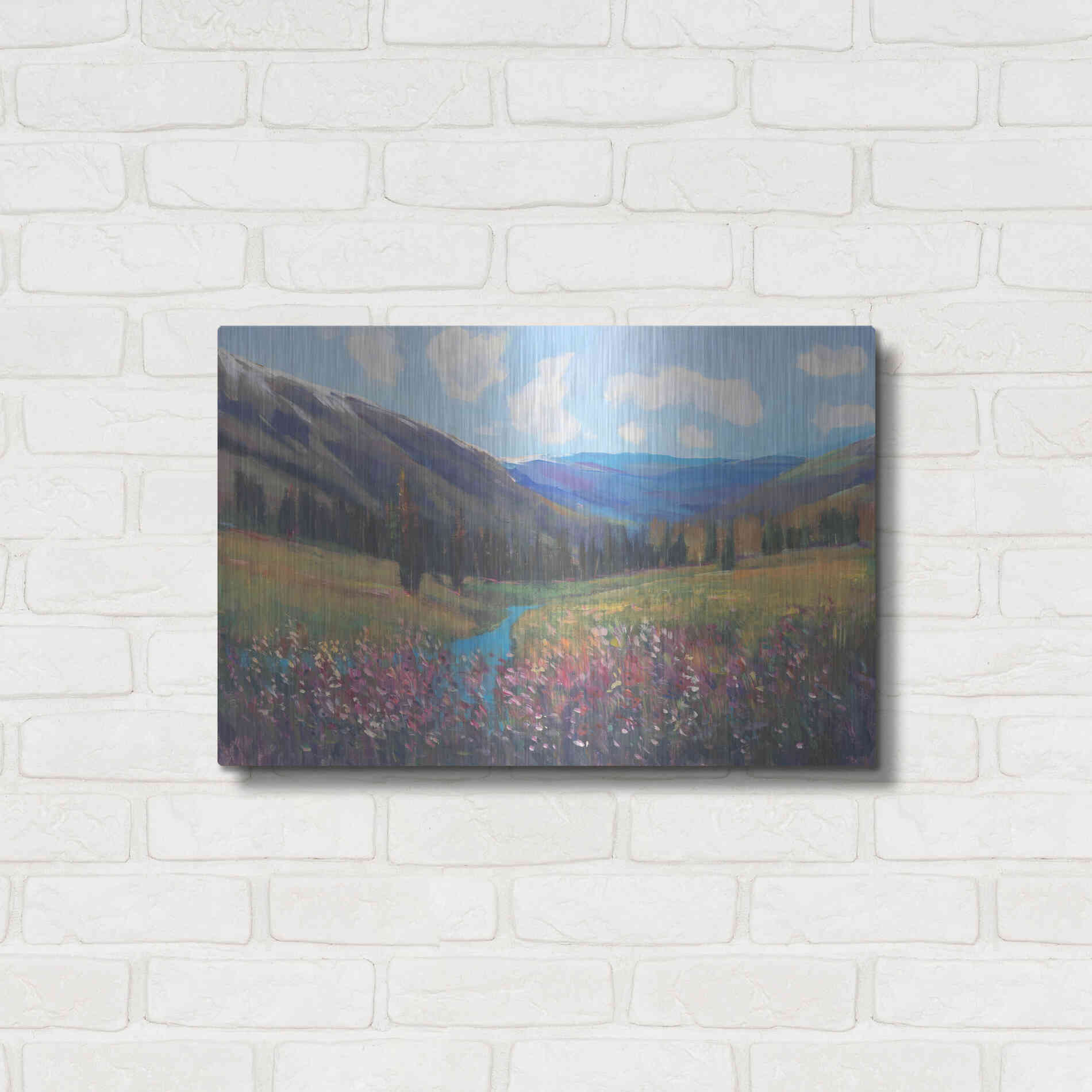 Luxe Metal Art 'Mountain Pass II' by Tim O'Toole, Metal Wall Art,24x16